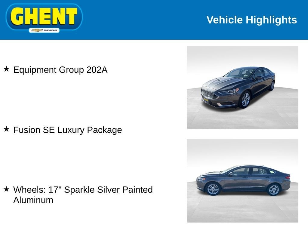 Used 2018 Ford Fusion SE with VIN 3FA6P0HD7JR250162 for sale in Greeley, CO