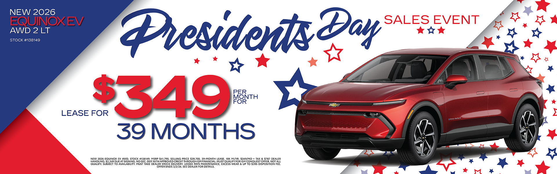 Presidents Day Equinox EV Lease Offer
