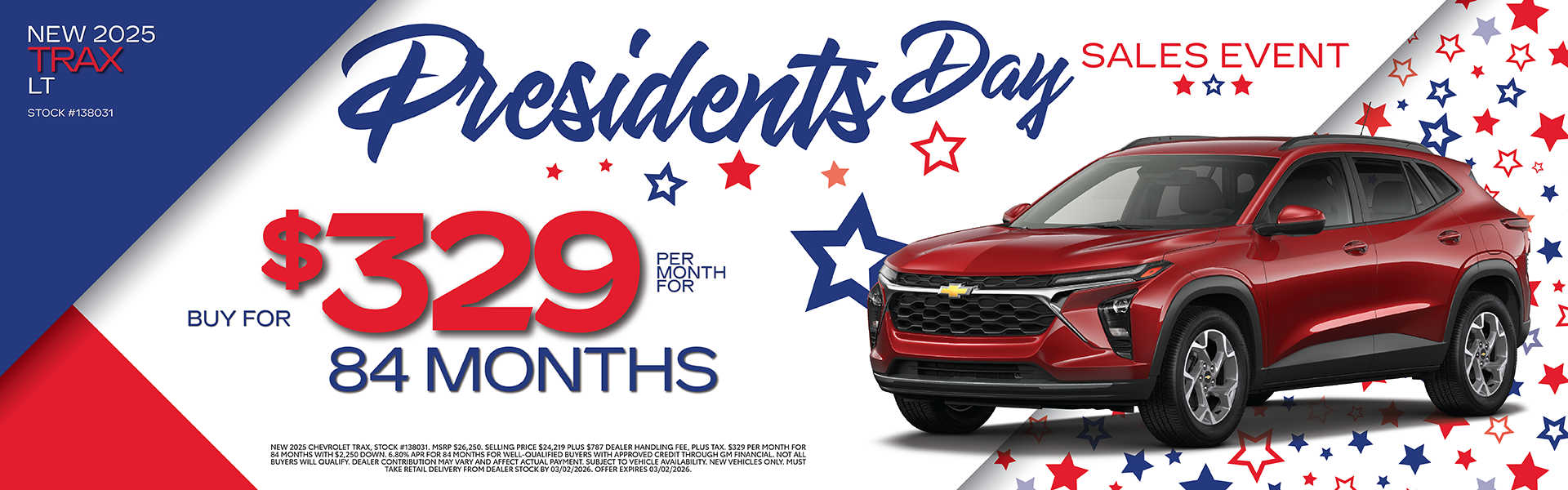 Presidents Day Trax Payment Offer
